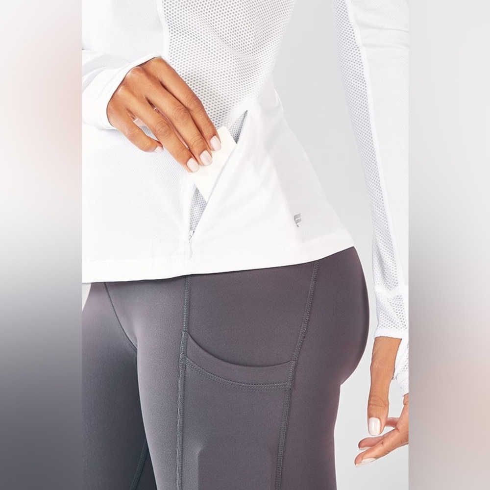 Fabletics White Alecia Performance Hooded Pullove… - image 3